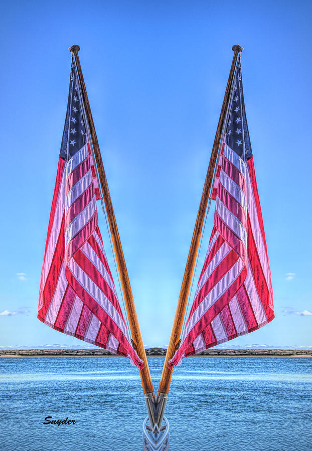 Double The Glory American Flags Photograph
