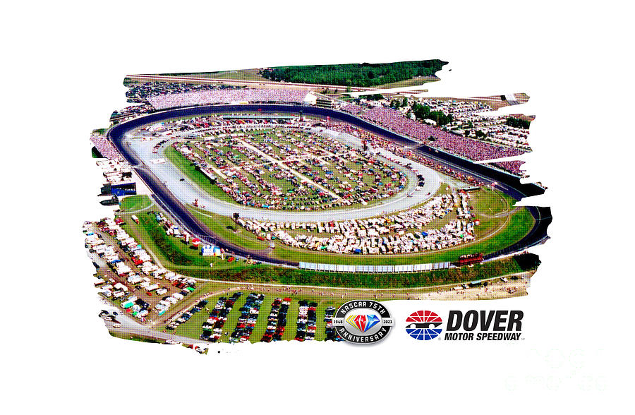 Dover Motor Speedway Aerial Graphic No1 Mixed Media by Julia Robertson-Armstrong