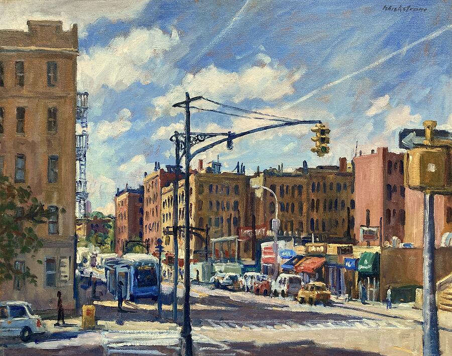 Down Broadway/Inwood NYC Cityscape Painting Painting by Thor Wickstrom