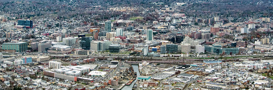 Downtown Stamford, Connecticut Skyline Aerial #1 Photograph by David Oppenheimer