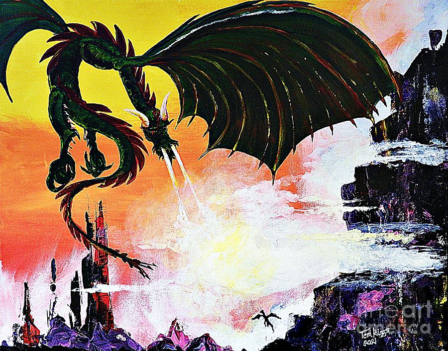 Dragon #1 Painting by Tom Riggs