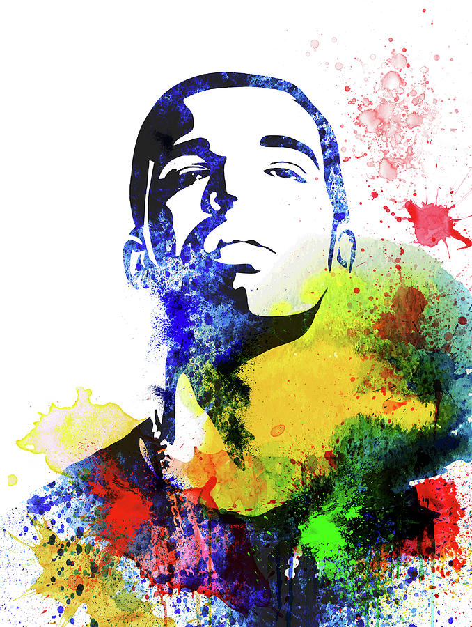Drake Mixed Media - Drake Watercolor #1 by Naxart Studio