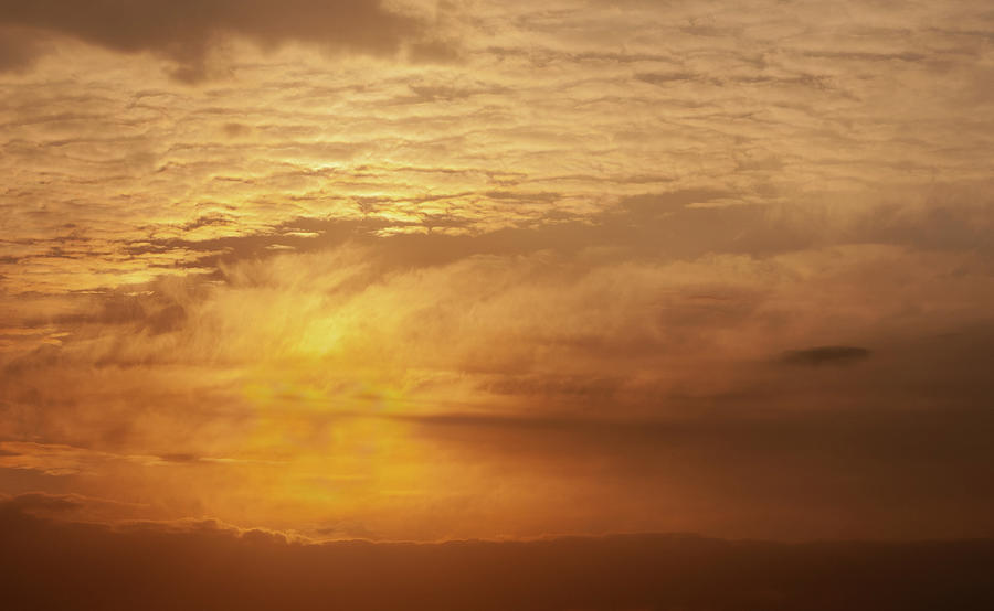 Dramatic winter sunrise with cloudy orange sky in winter #1 Photograph by Michalakis Ppalis
