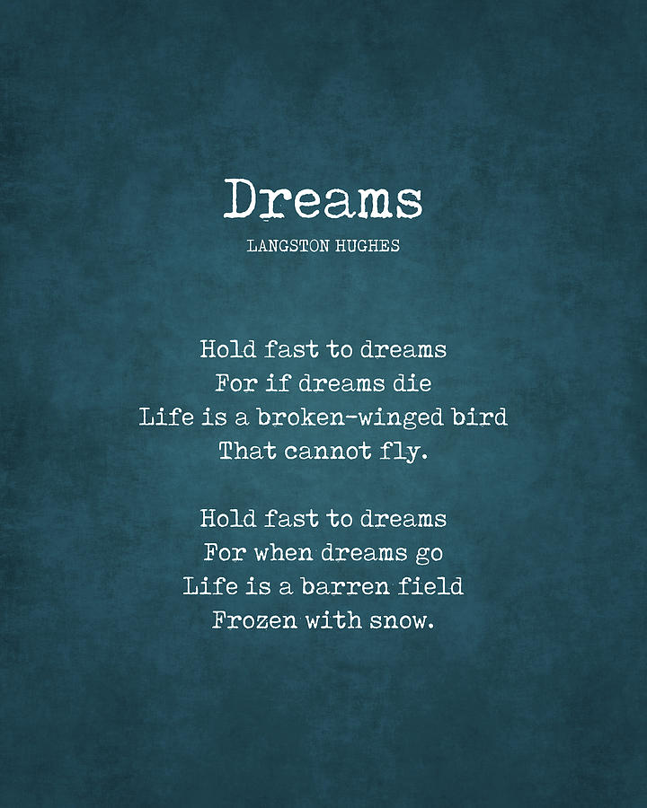 Dreams - Langston Hughes Poem - Literature - Typewriter 1 #2 Digital Art by Studio Grafiikka