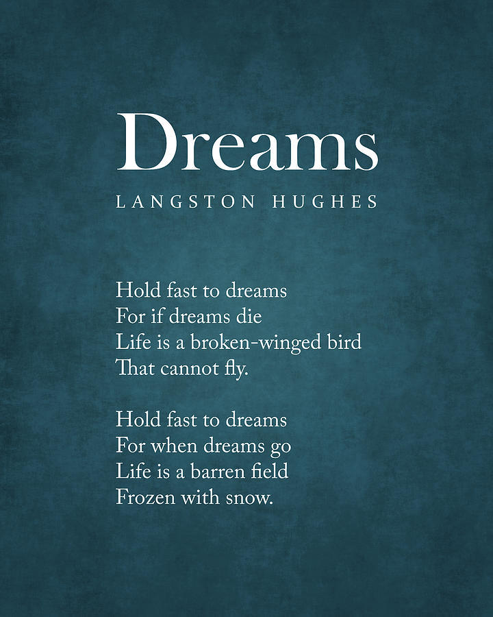 Dreams - Langston Hughes Poem - Literature - Typography 2 Digital Art ...