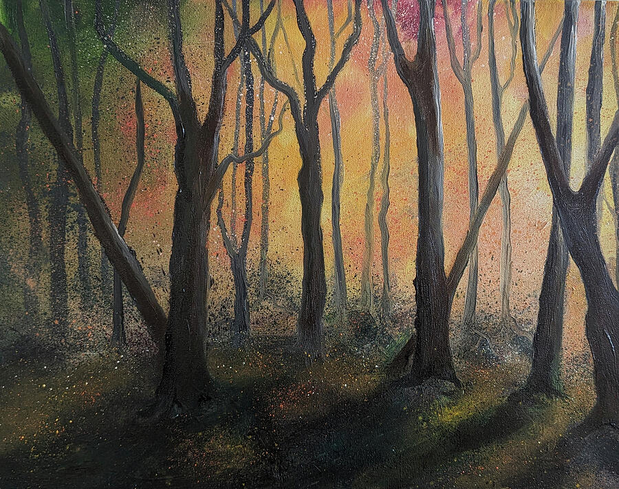 Dreamy Forest Painting by Evelyn Snyder