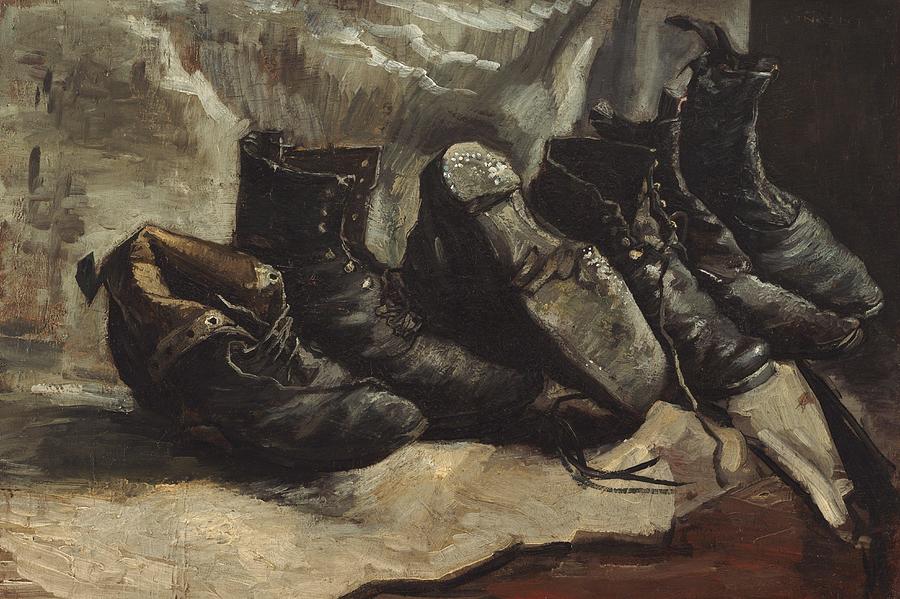 Markeer vice versa Situatie Drie paar schoenen Three pairs of shoes Painting by Vincent van Gogh - Fine  Art America