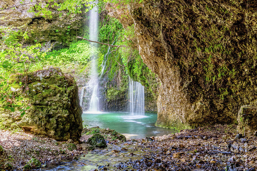 Waterfall Photograph - Dripping Springs Falls Caveside by Jennifer White