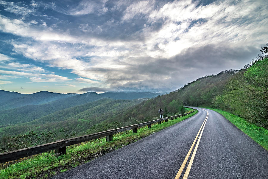 Driving On Blue Ridge Parkway In Spring #1 Photograph by Alex Grichenko
