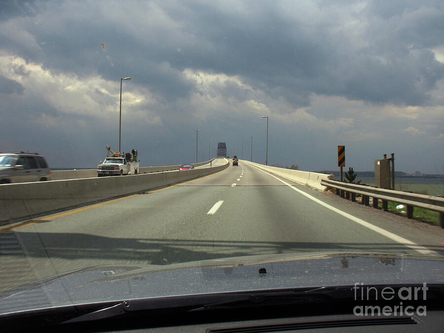 Driving up Francis Scott Key Bridge, Belt Highway, Baltimore Mar #1 Photograph by Wernher Krutein