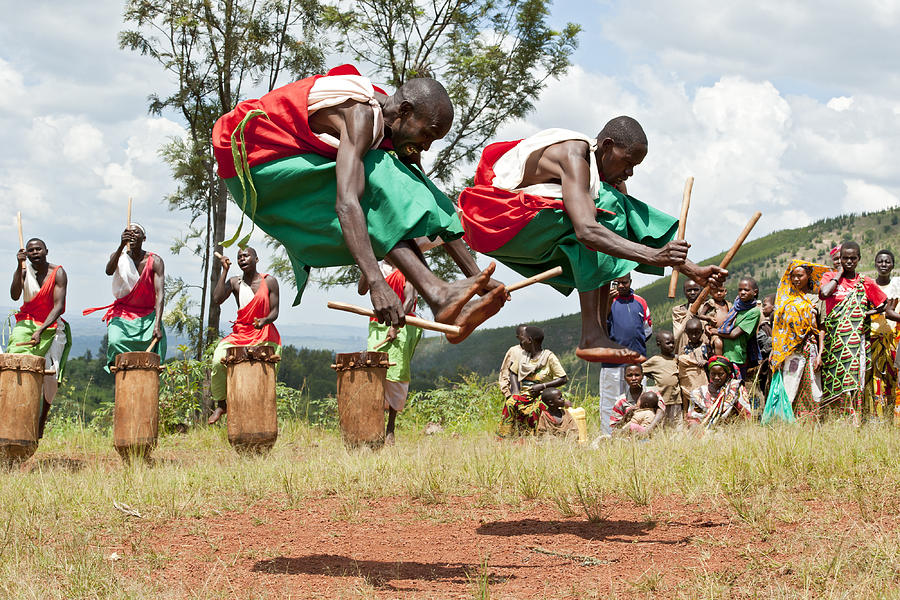 Drummers and Dancers of Gitega in Burundi, Africa #1 Photograph by Guenterguni