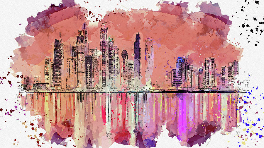 .Dubai, United Arab Emirates, UAE - No 0628 Painting by Celestial ...