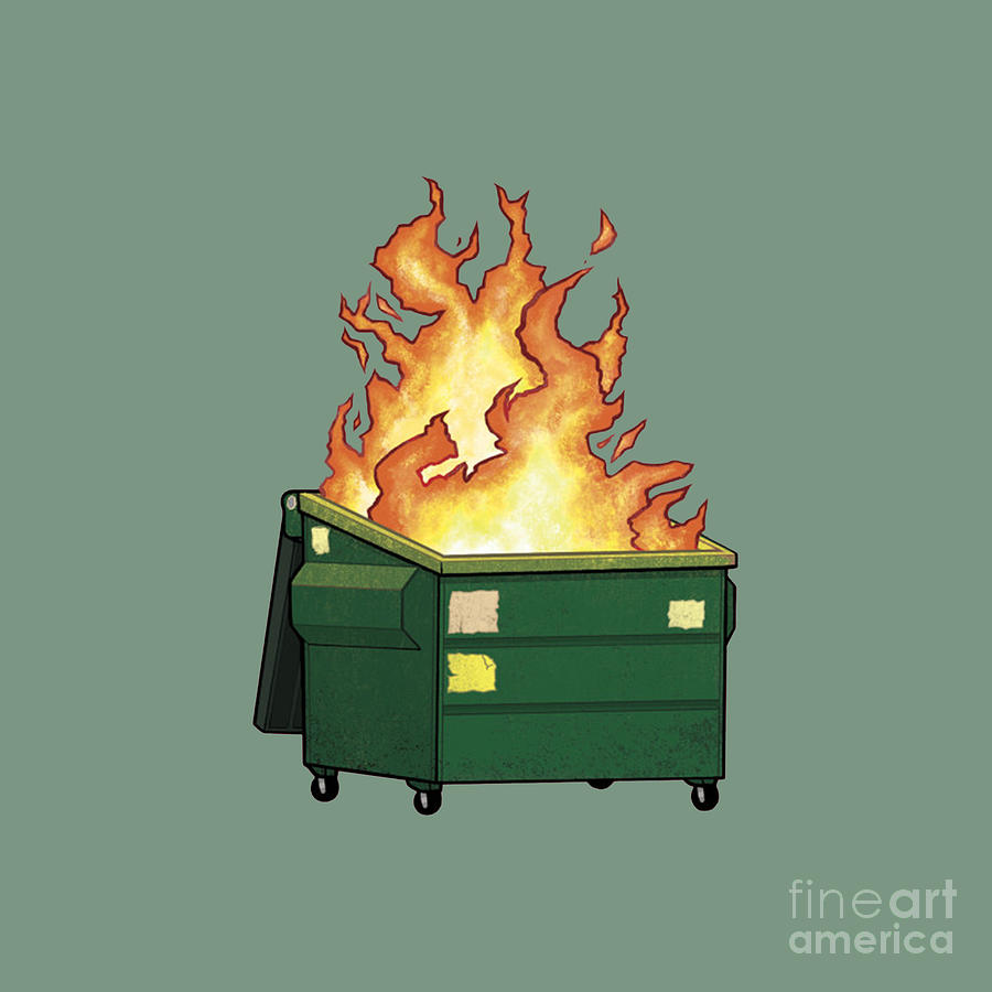 Dumpster Fire Drawing by Nalar Bakidin Mandala - Fine Art America