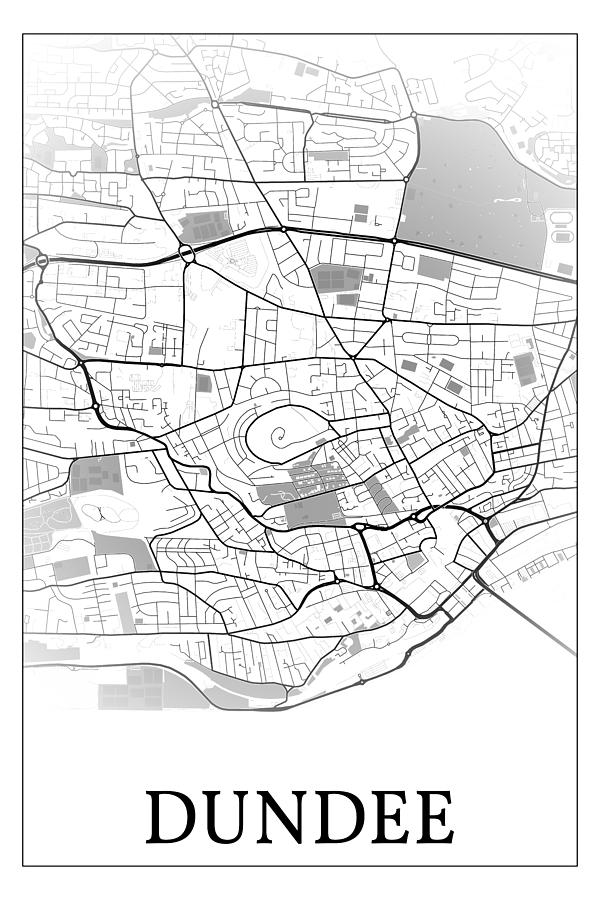 Dundee Scotland city map #002 Digital Art by Dandi Studio - Fine Art ...