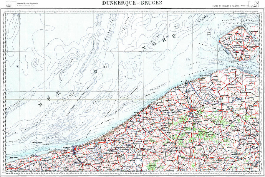 Dunkirk France Map Only 1898 Photograph by Pete Klinger