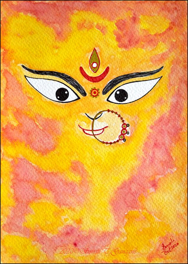 Durga Painting - Durga Bhavani #2 by Sonali Gangane