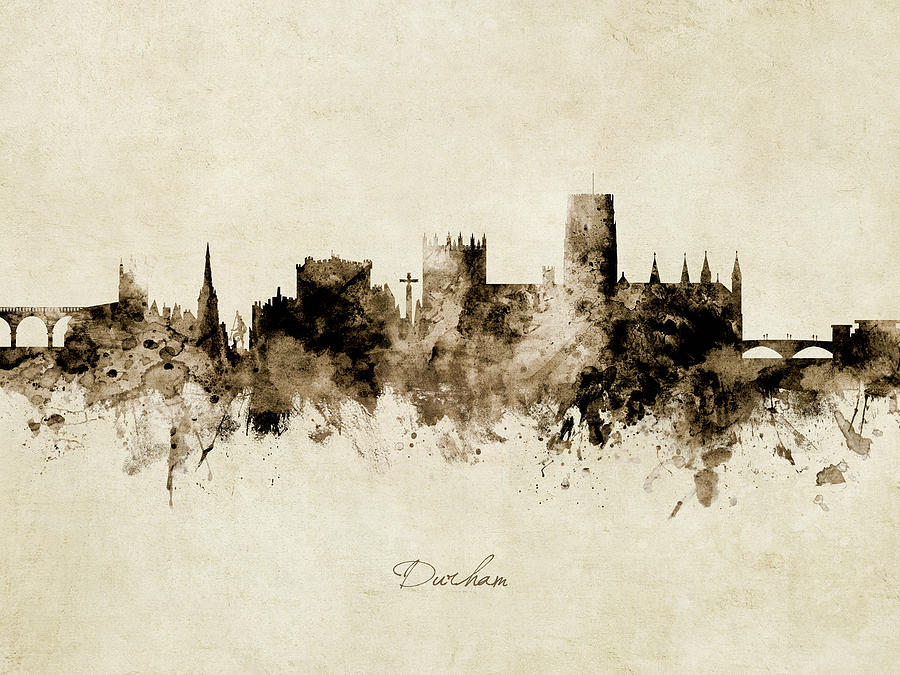 Durham England Skyline #1 Digital Art by Michael Tompsett