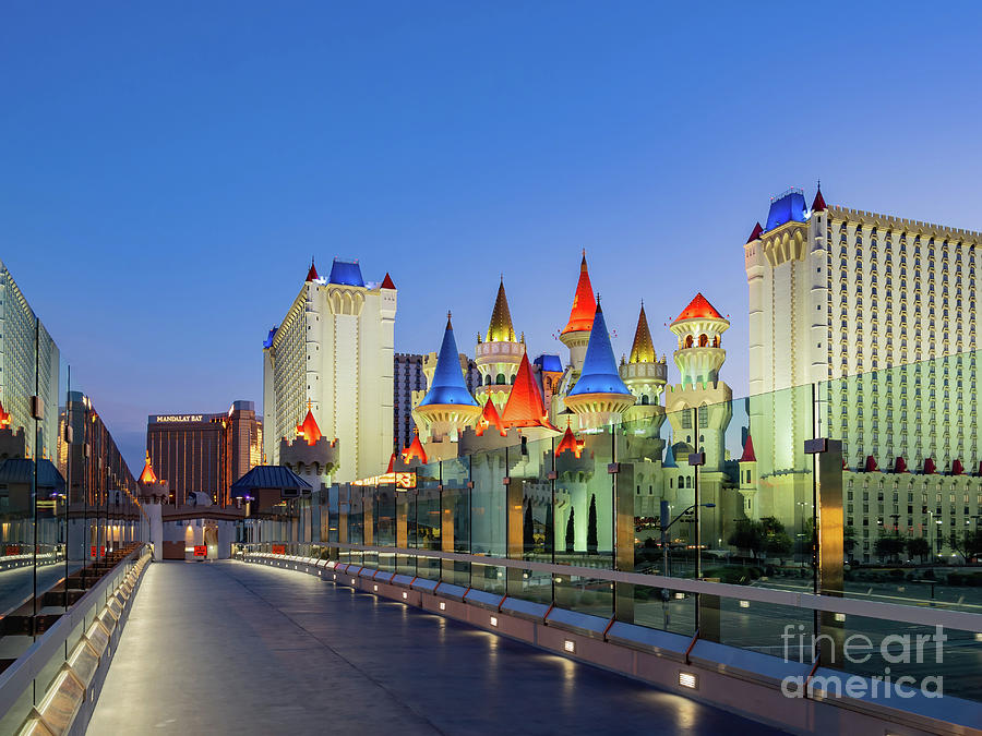 Las Vegas Photograph - Dusk special lockdown cityscape of the famous Strip and Excalibu #1 by Chon Kit Leong