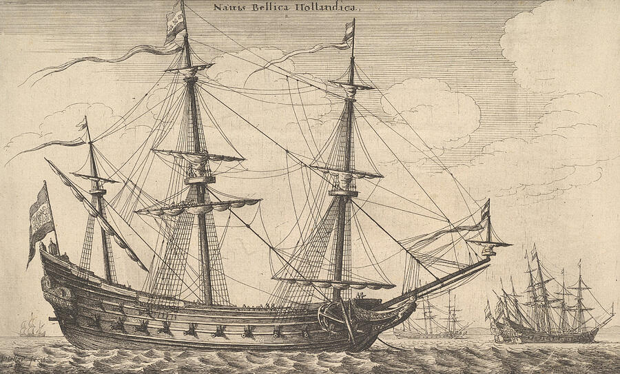 Dutch Warship, from 1647 Relief by Wenceslaus Hollar