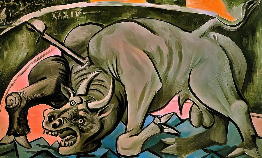 Dying Bull #1 Painting by Pablo Picasso