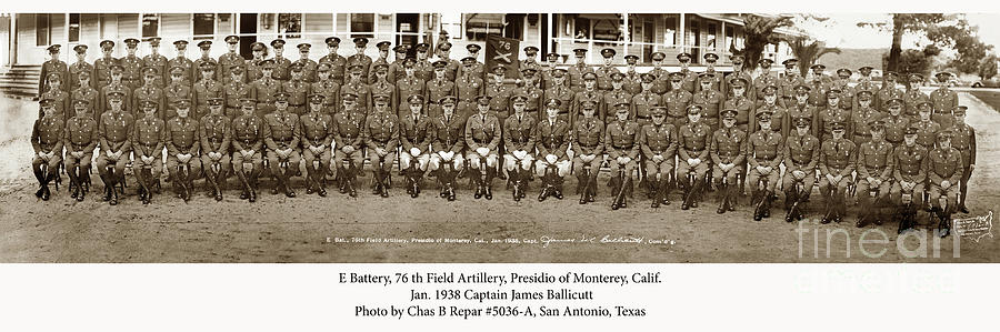 Field Photograph - E Battery, 76th Field Artillery, Presidio of Monterey  Jan 1938 #2 by Monterey County Historical Society