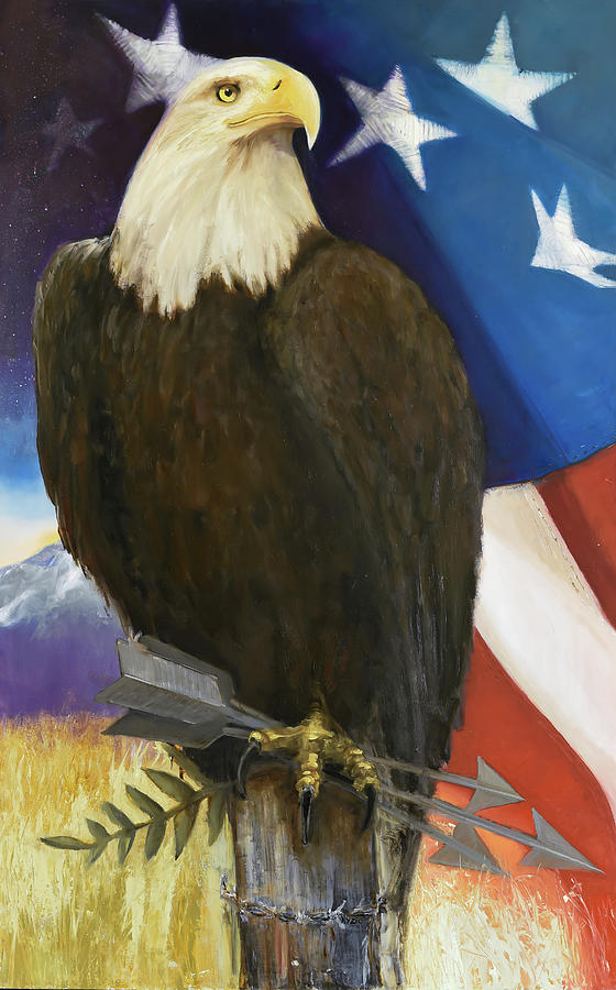 Eagle Painting - Standing Watch by Donna Lee Nyzio