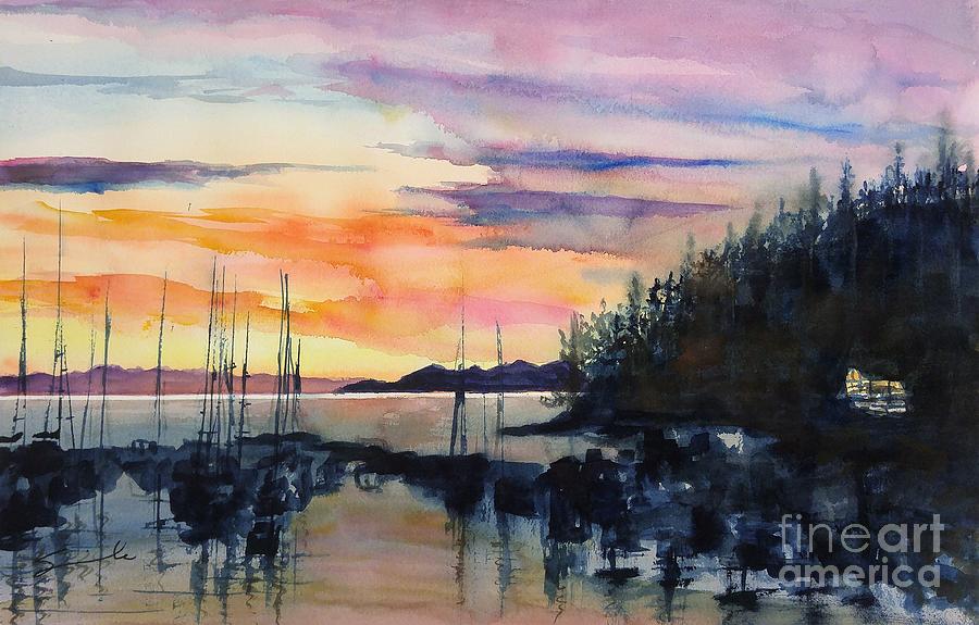 Eagle Ridge Sunset #1 Painting by Sonia Mocnik