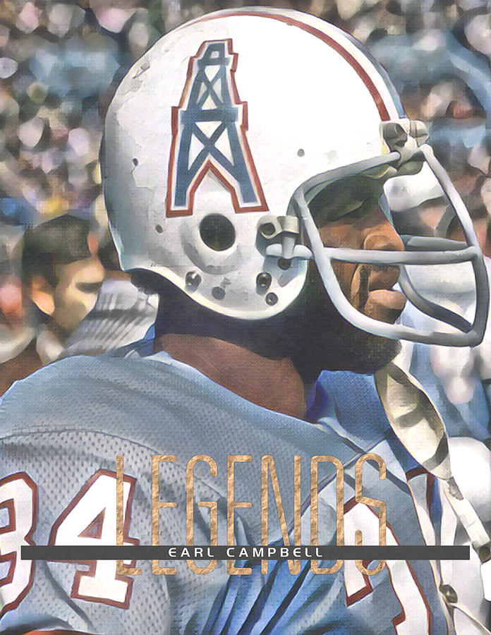 Earl Campbell Houston Oilers Abstract Art 34 Mixed Media by Joe Hamilton -  Pixels