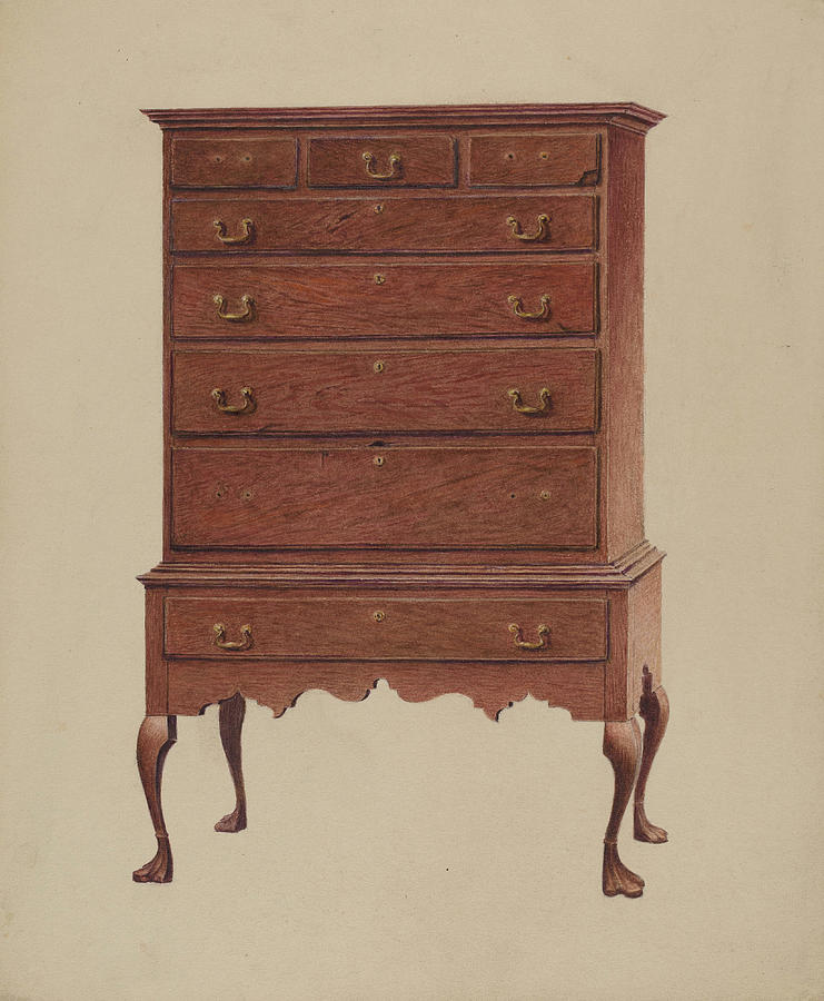 Early American highboy Drawing by Ralph Boyer - Pixels