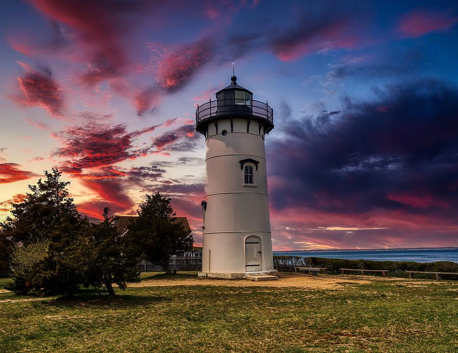 Sunset Photograph - East Chop Lighthouse At Sunset #1 by Mountain Dreams