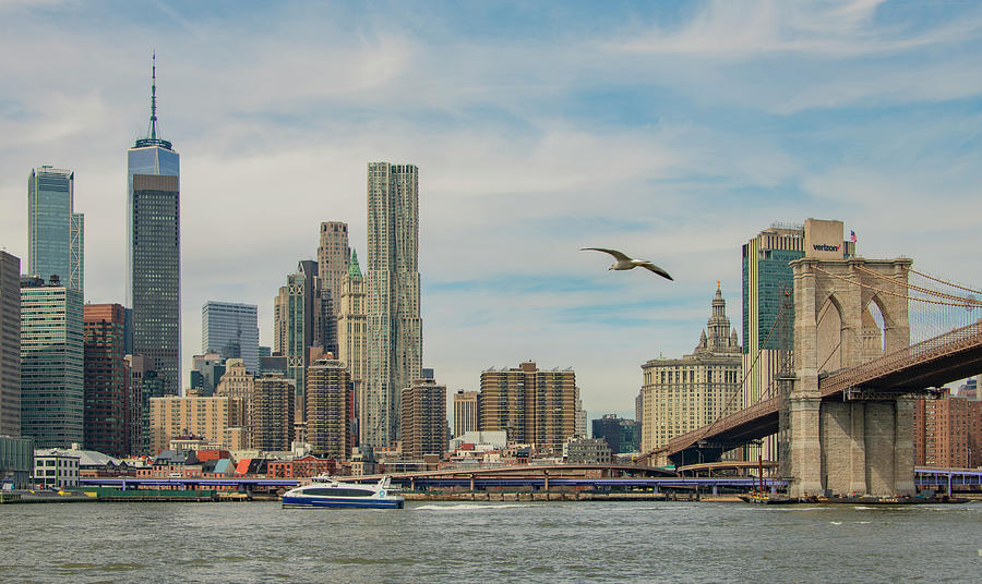 East River Afternoon From Brooklyn Photograph by Marcy Wielfaert