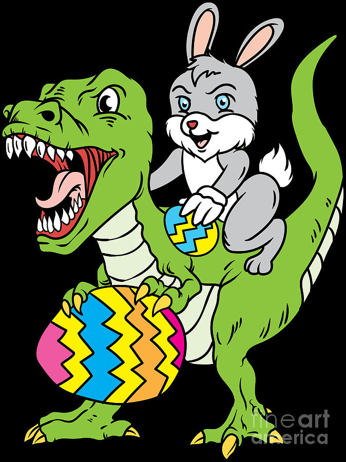 Easter Bunny Dinosaur Boys Girls Kids Dino Lover #1 Digital Art by ...