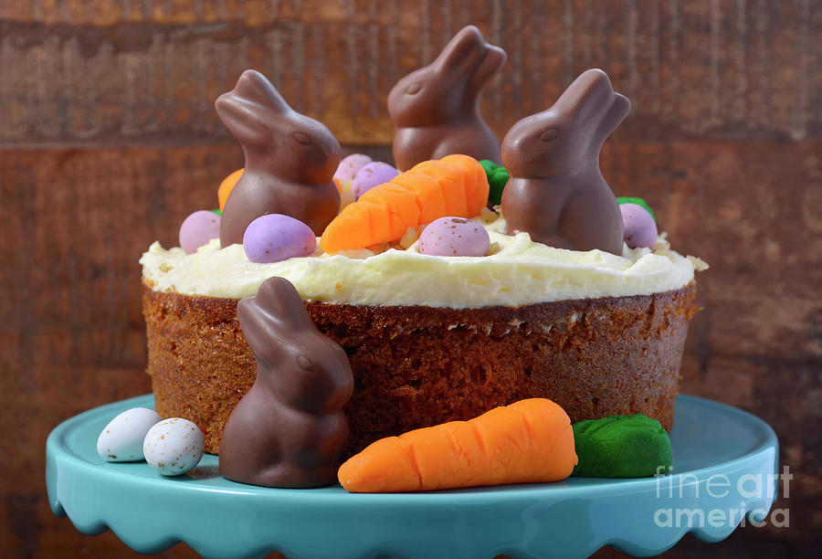 Easter Carrot Cake  #1 Photograph by Milleflore Images