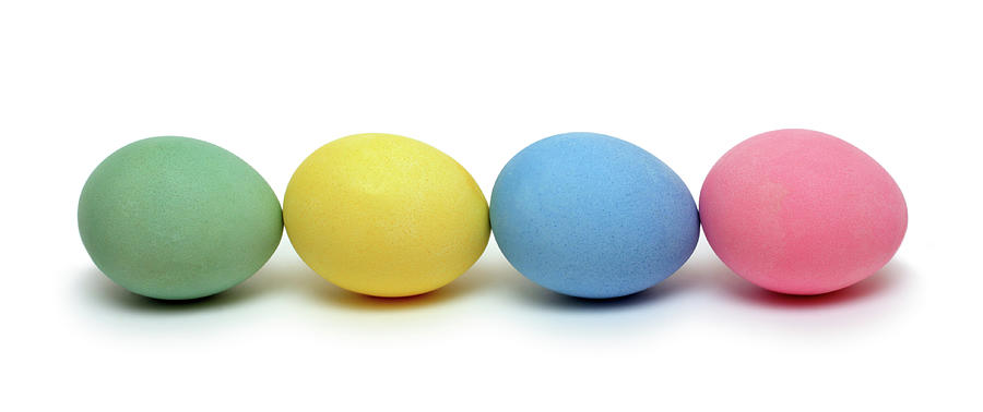 Easter - Colored Eggs On White #1 Photograph by Mikhail Kokhanchikov