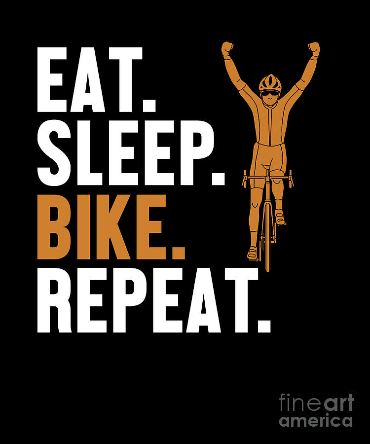 Eat Sleep Bike Repeat Gravel City Bike Cyclist Bicycle Digital Art by ...