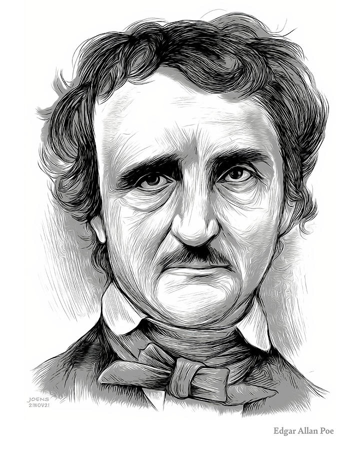 Edgar Allan Poe #1 Drawing by Greg Joens