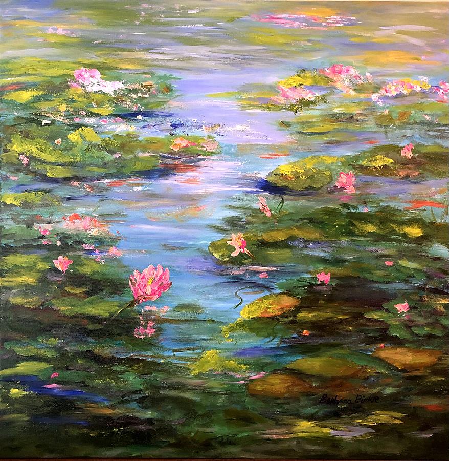 Edge of the Lily Pond #1 Painting by Barbara Pirkle