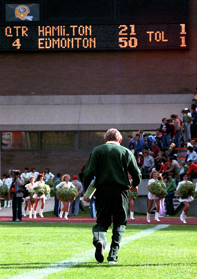 Edmonton Eskimos Football - Head Coach Jackie Parker First Win - 1983 Versus Hamilton Photograph by Terry Elniski