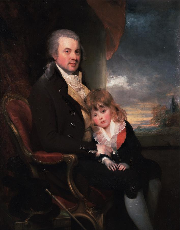 Edward George Lind And His Son Montague Painting by William Beechey ...