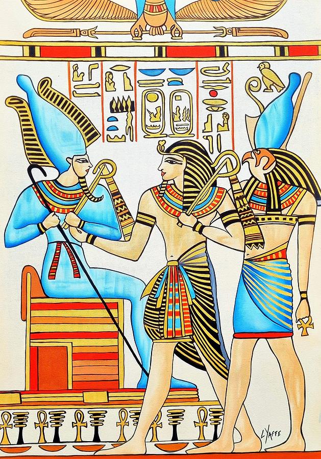 Egyptian Mural #3 Painting by Loraine Yaffe