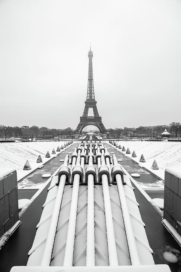 Eiffel tower in winter #1 Photograph by Philippe Lejeanvre