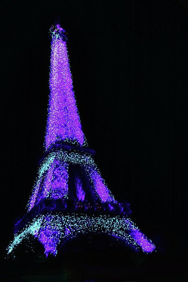 Eiffel Tower - Purple and Blue Abstract #1 Photograph by Ron Berezuk
