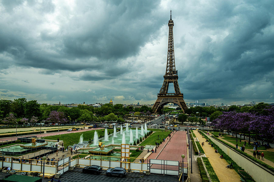 Eiffel Tower With Fountains Photograph by James L Bartlett