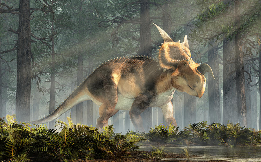 Einiosaurus in a Forest Digital Art by Daniel Eskridge