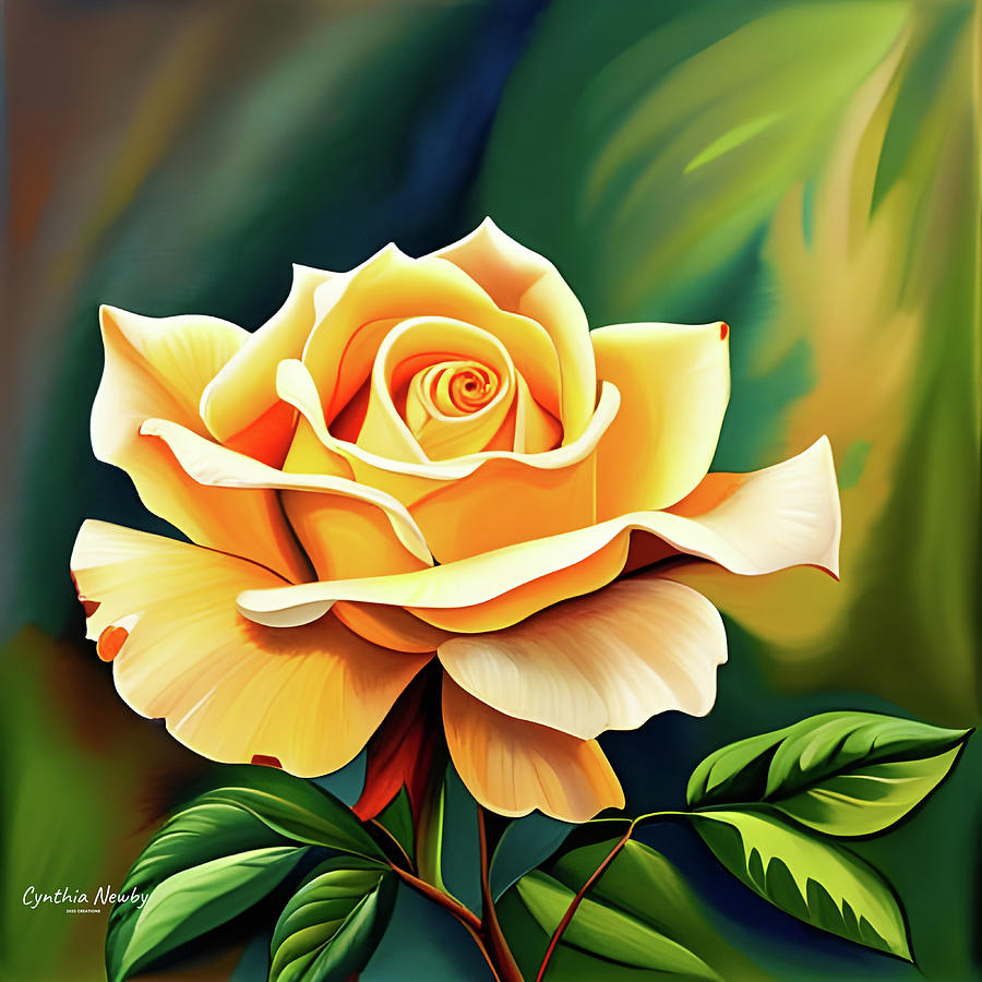 Elegant Rose Digital Art by Cindy's Creative Corner - Fine Art America