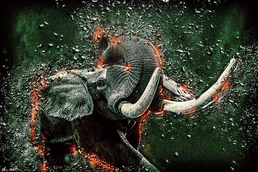 Elephant - Art #1 Mixed Media by Tommy Anderson