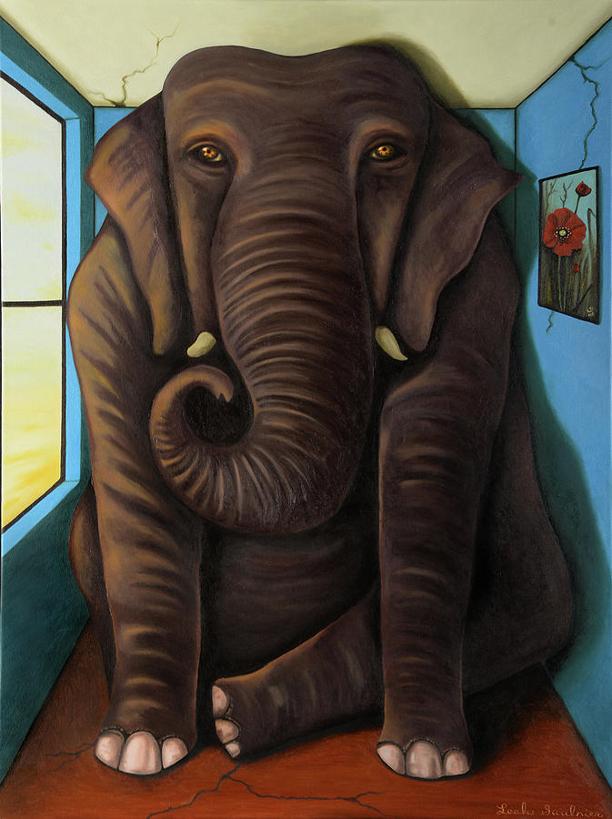 Elephant In The Room 3 #1 Painting by Leah Saulnier The Painting Maniac