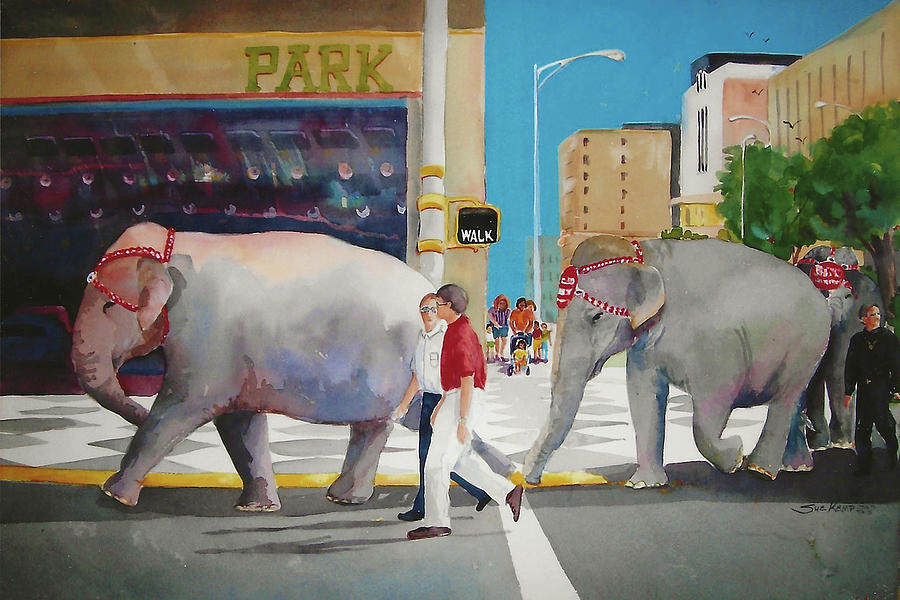 Elephant Walk #1 Painting by Sue Kemp