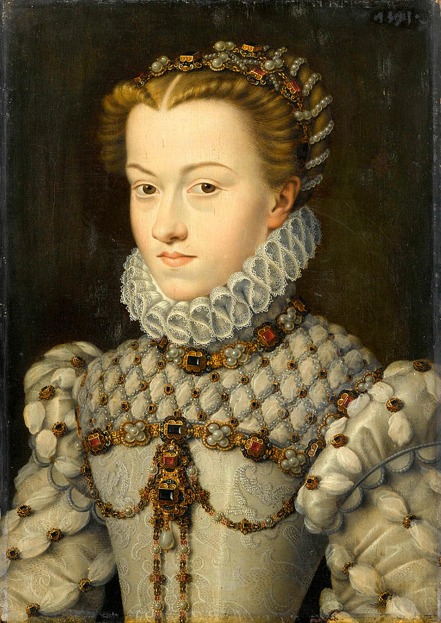 Francois Clouet Painting - Elisabeth of Austria #1 by Francois Clouet