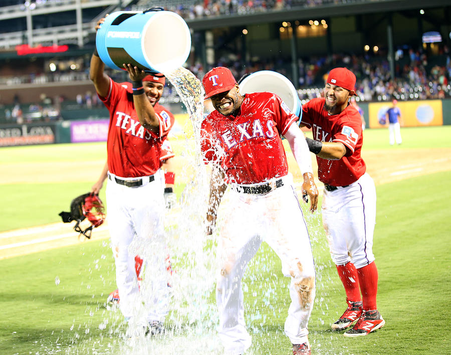 Elvis Andrus and Rougned Odor #1 Photograph by Rick Yeatts